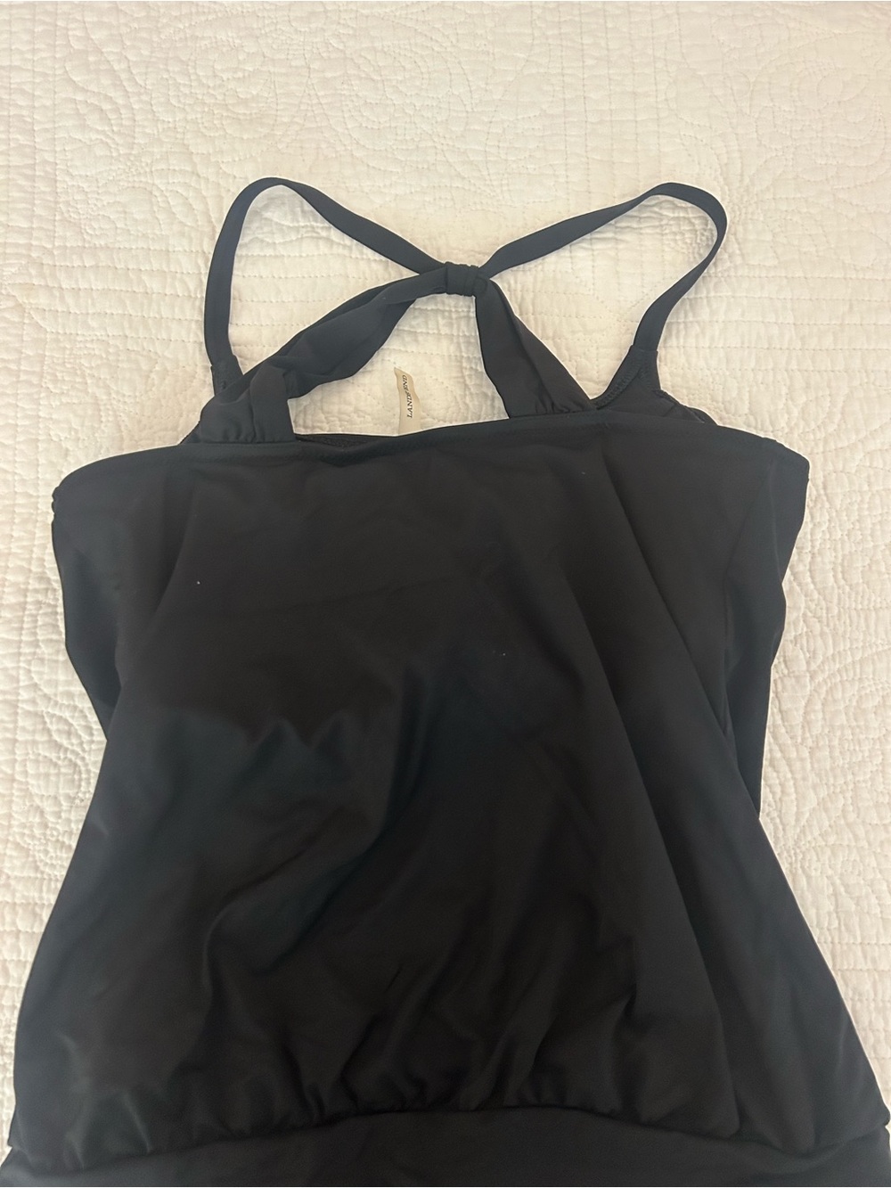 Lands' End Black Women's Swim Tankini Top- NWOT